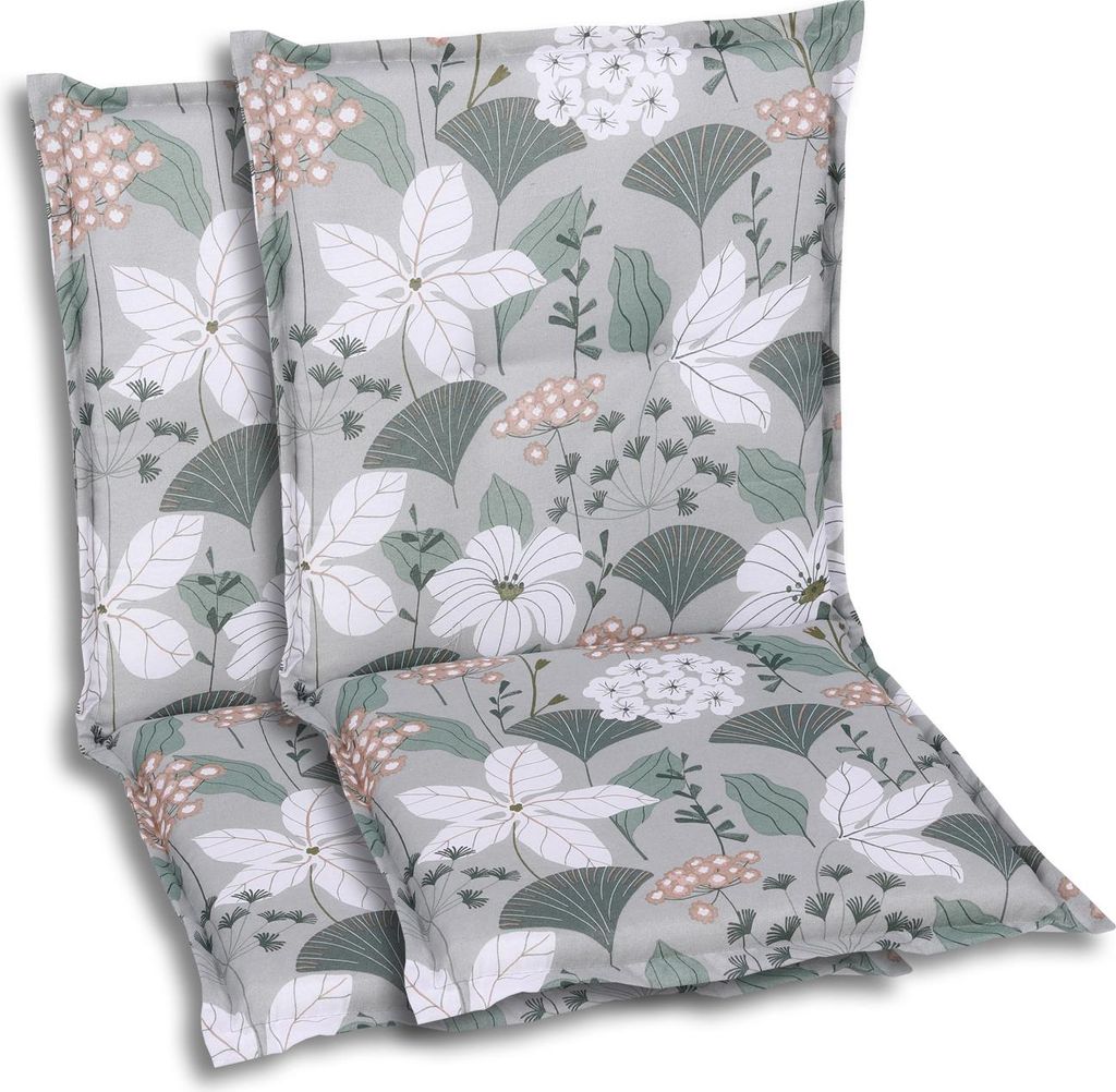 GO-DE Textil, Sesselauflage Niederlehner, 2er-Set, Farbe: grün, Maße ca.: 100 cm x 50 cm x 6 cm