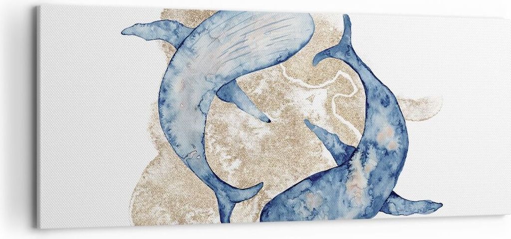 Bild auf Leinwand - Leinwandbild - Einteilig - Wal Aquarell Produktbild 