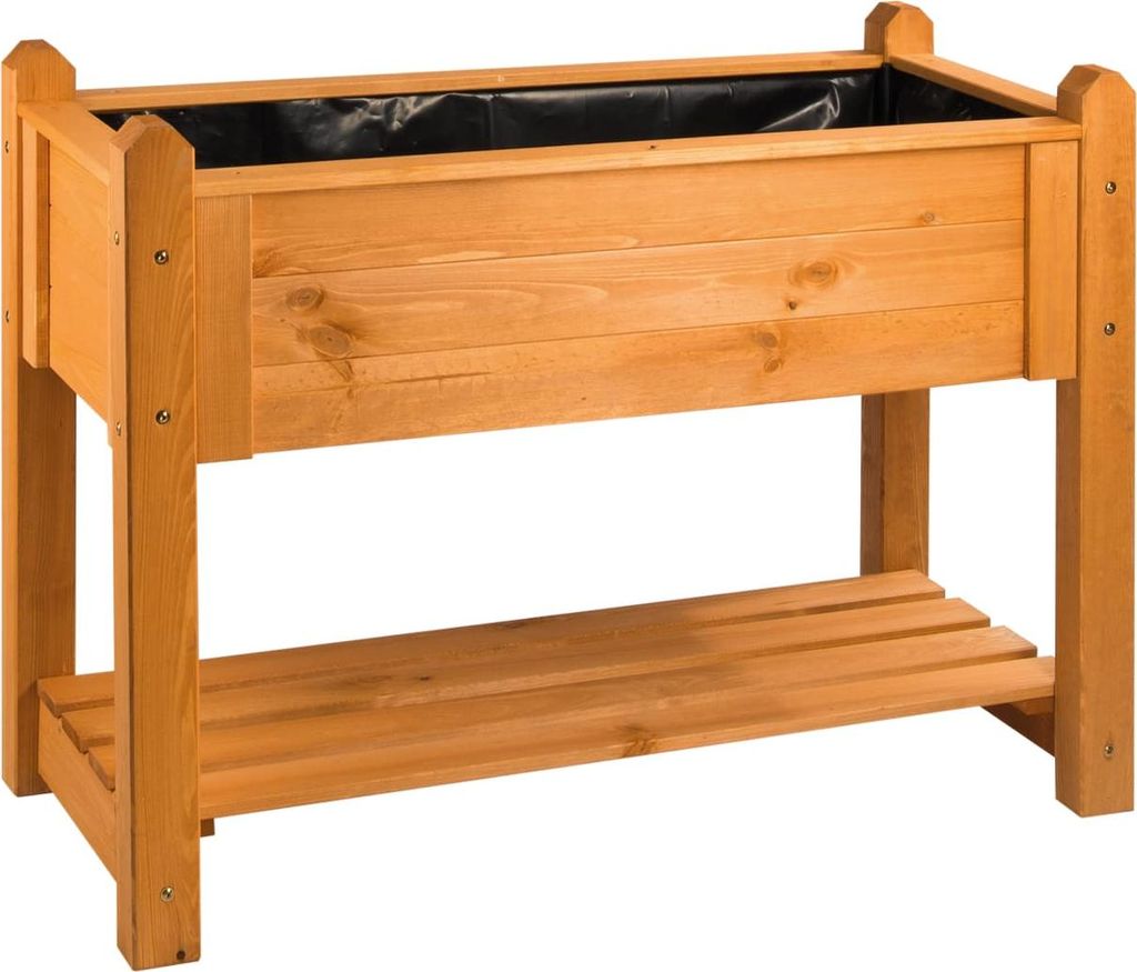 Hochbeet Premium aus Kiefernholz, Honig, 114 x 60 x 84,4 cm Produktbild 