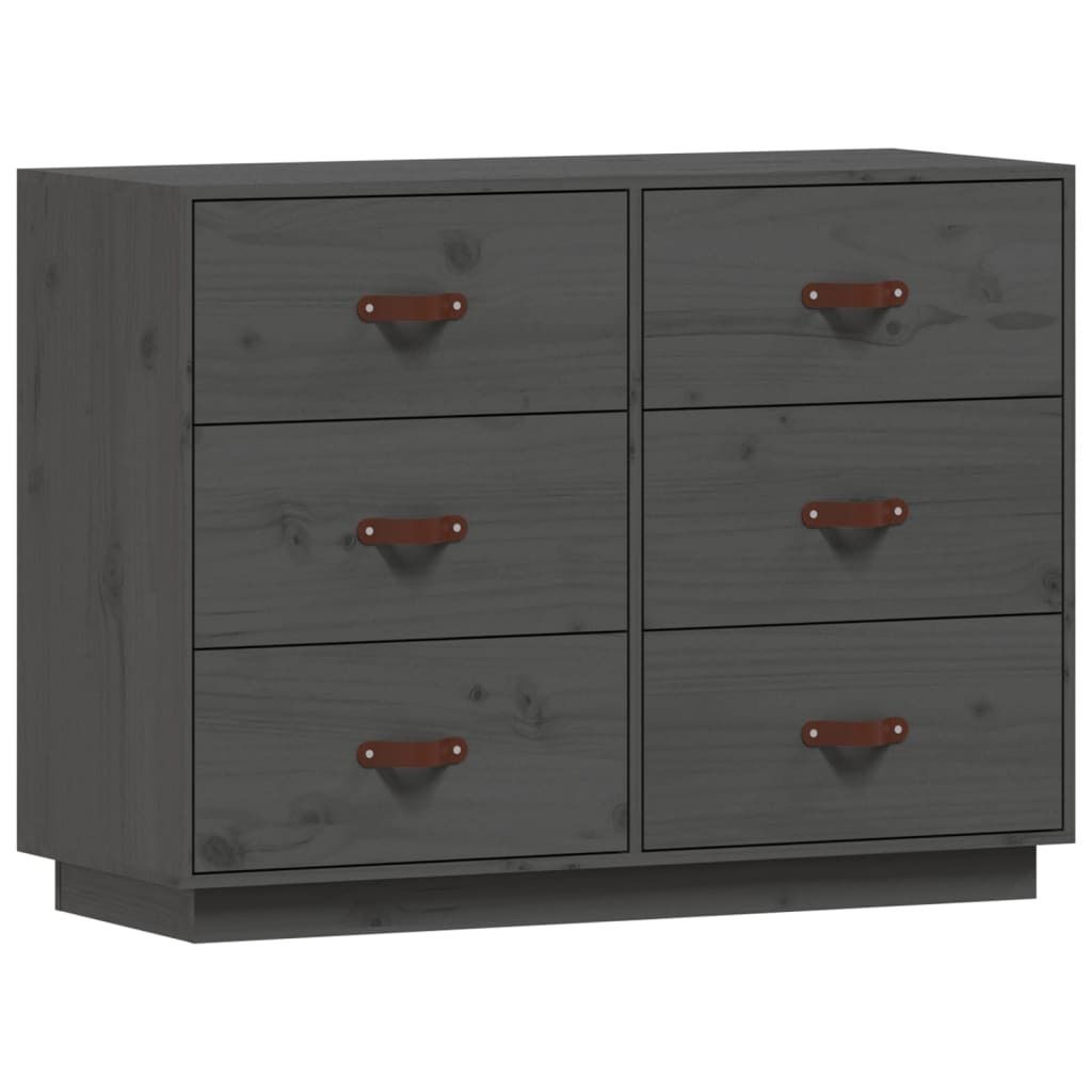 Sideboard Grau 100x40x75 cm Massivholz Kiefer Produktbild 