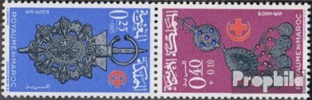 Briefmarken Marokko 1966 Mi 568-569K (kompl.Ausg.) Kehrdruck postfrisch Rotes Kreuz