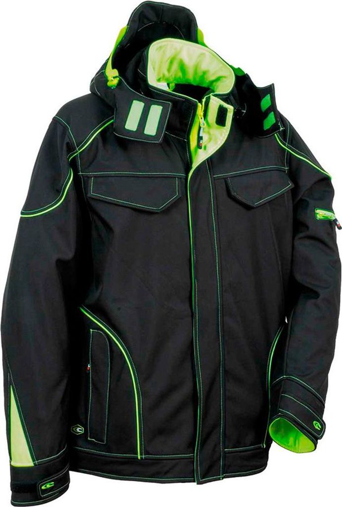 Softshell-Jacke Tecka Schwarz Lime Cofra Größe 56