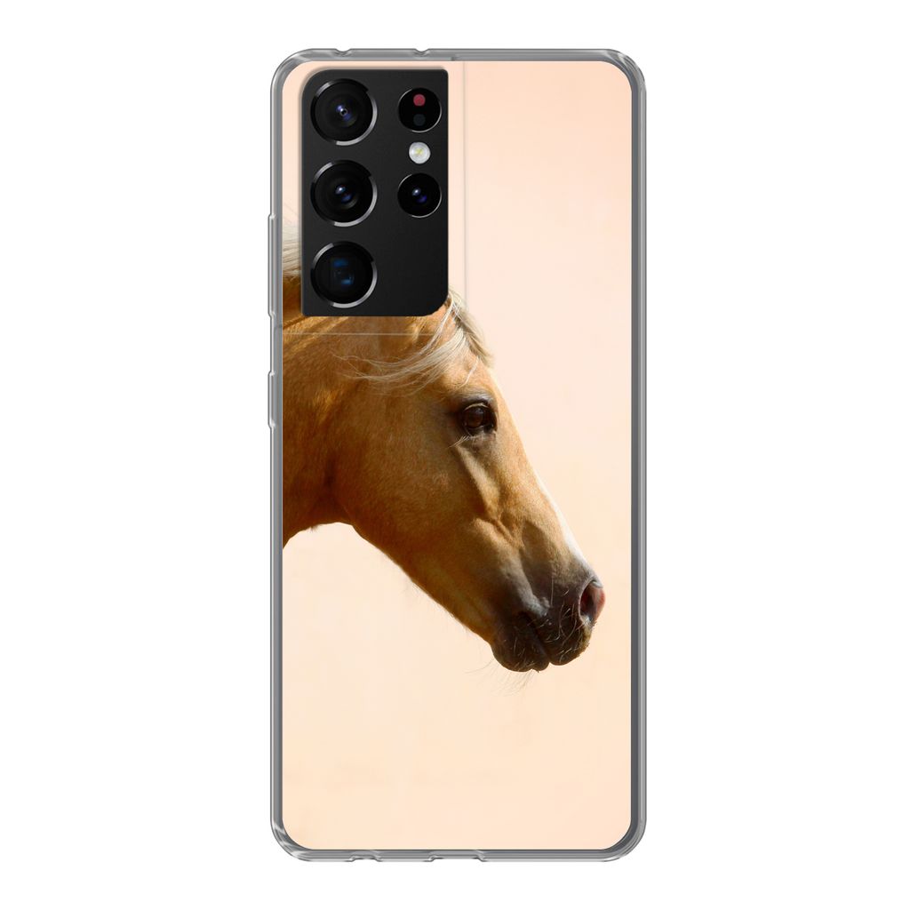 MuchoWow Handyhülle Schutzhülle Hülle für Samsung Galaxy S21 Ultra Pferd - Licht - Luft Silikon Softcase Handy Hülle - Mobiltelefon