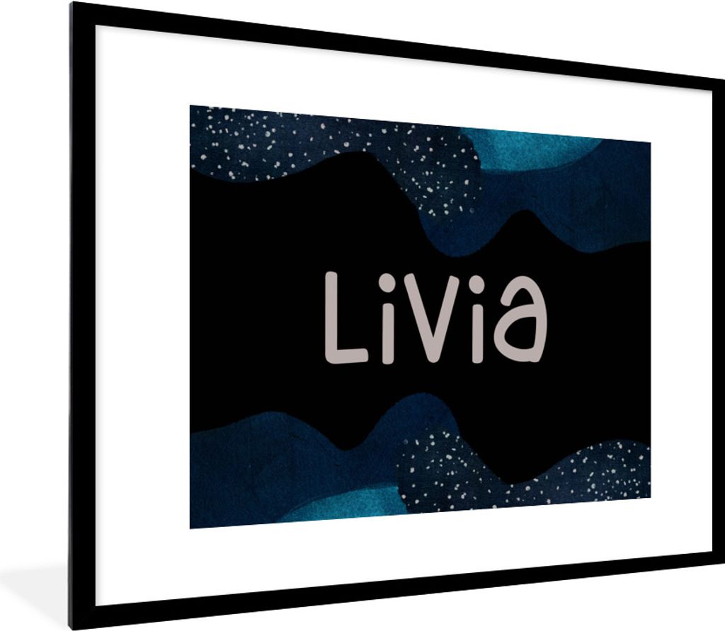 MuchoWow Gerahmtes Poster Livia - Pastell - Mädchen 80x60 cm - Poster mit Schwarzem Bilderrahmen Wandposter Rahmen Foto Bilder - Schlafzimmer-De...