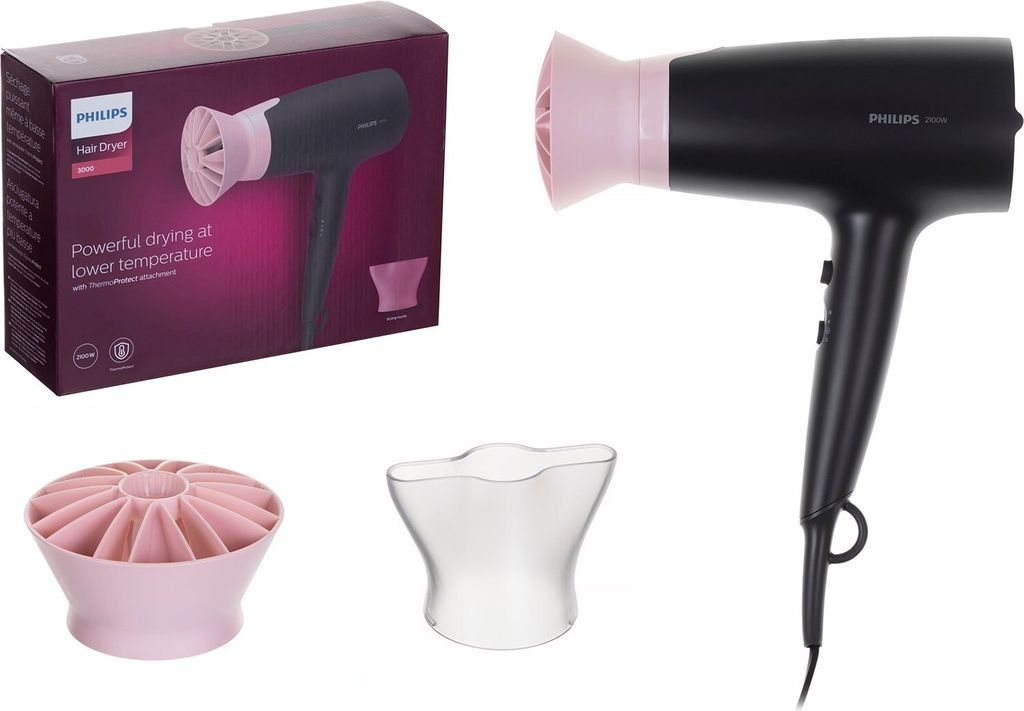 Philips 2.100 W, ThermoProtect-opzetstuk, haardroger Productafbeelding 