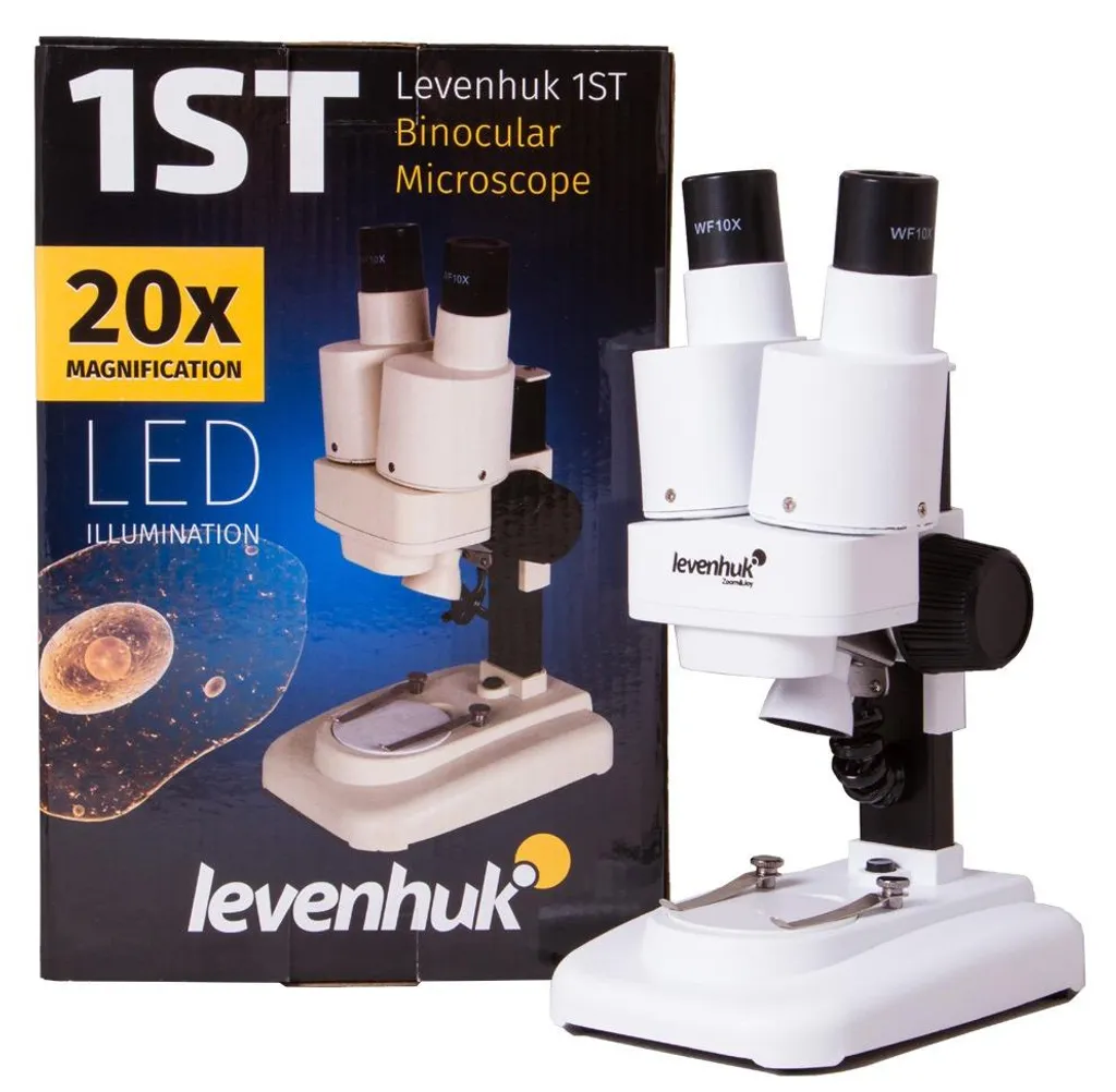 Microscope Levenhuk 1ST avec double éclairage LED et optiques traitées