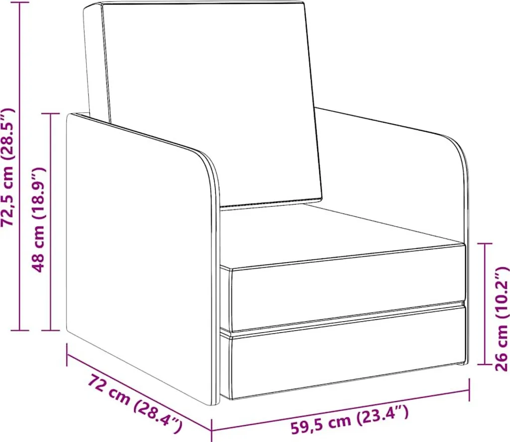 Fauteuil-lit Extensible Gain de Place Gris - Solution Couchage Invité Rapide - 7