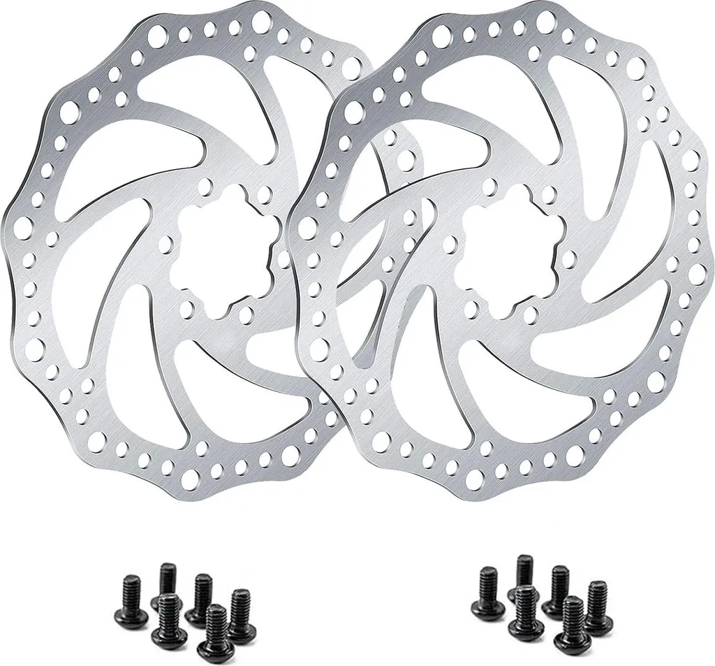 Kit freinage vélo : 2 disques 203 mm avec vis pour VTT et vélo route