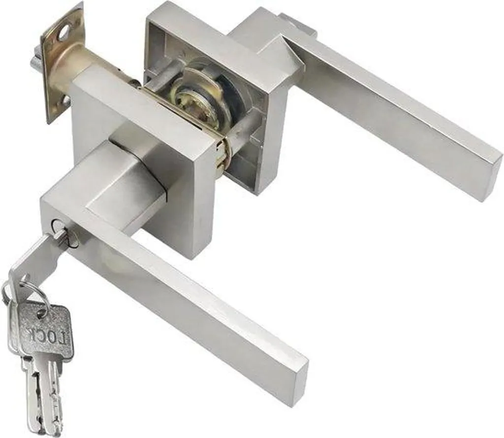 Serrure coulissante en aluminium argent ouverture 60/70 mm pour chambre