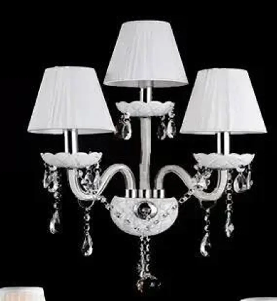 Applique murale cristal 3 bras design tactile 25W - Finition chrome luxe
