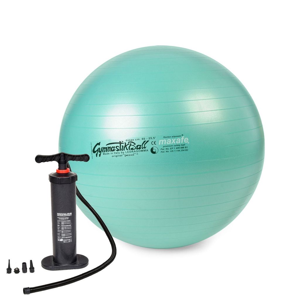 Original Pezzi Gymnastikball MAXAFE m. Standpumpe - grün