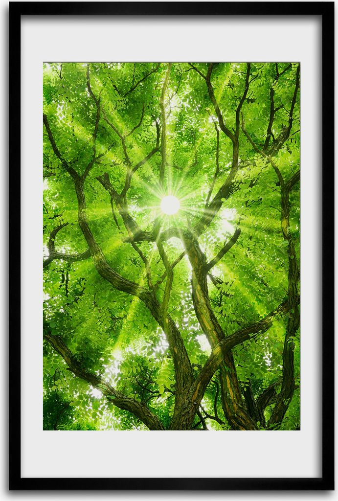 Bild - Bilderrahmen - 40 cm x 60 cm - MDF - Rahmen - Wandkunst - Krone der Bäume