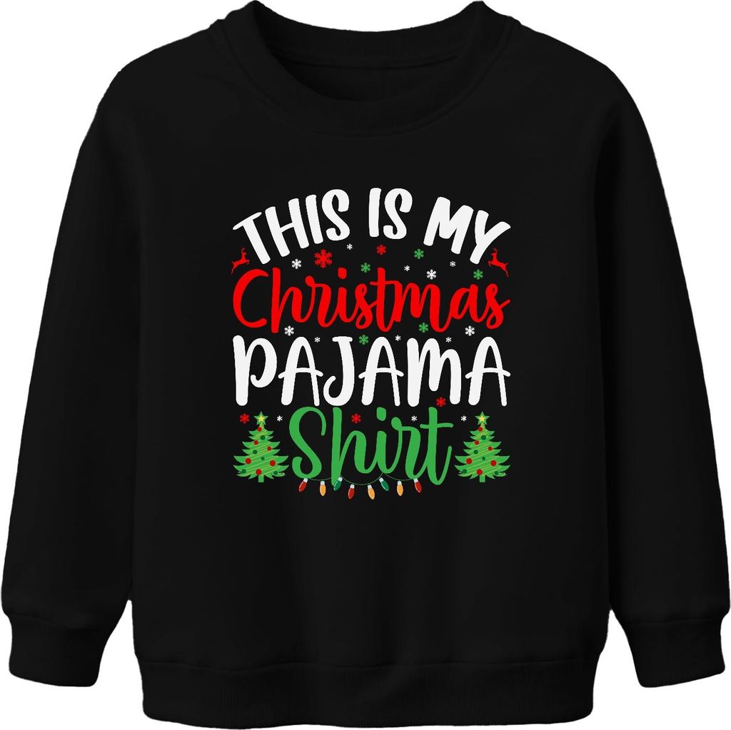This is my Christmas Pajama Shirt Pyjama - Weihnachten Xmas Christmas Uni Kinder Pullover, Schwarz, 104