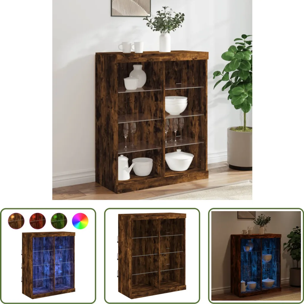 Sideboard LED Rovere Fumo 81x37x100 | The Living Store Design