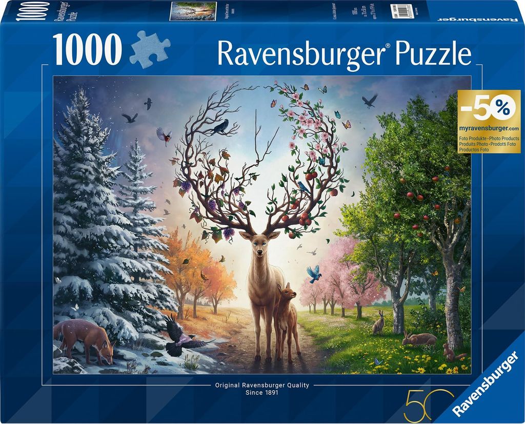 Ravensburger 12001088 Puzzle Le cerf magique et les quatre Image du produit 