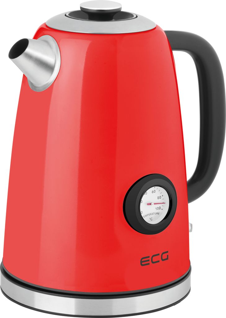 ECG RK 1700 Magnifica Corsa | Wasserkocher | Volumen 1,7 Liter | Filter für Wassersteinreste | 2200 W | Rot |