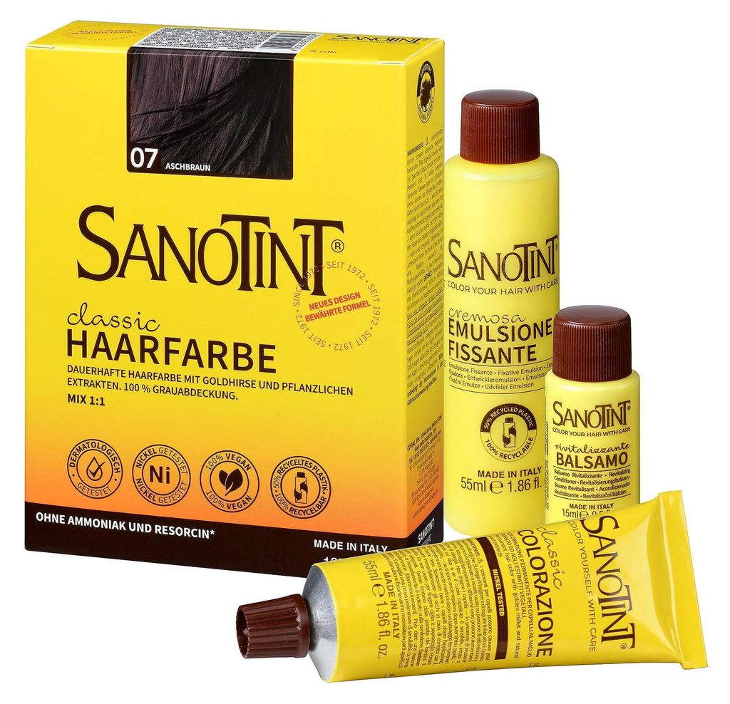 Sanotint Haarfarbe permanente Haarcoloration schonende Formel