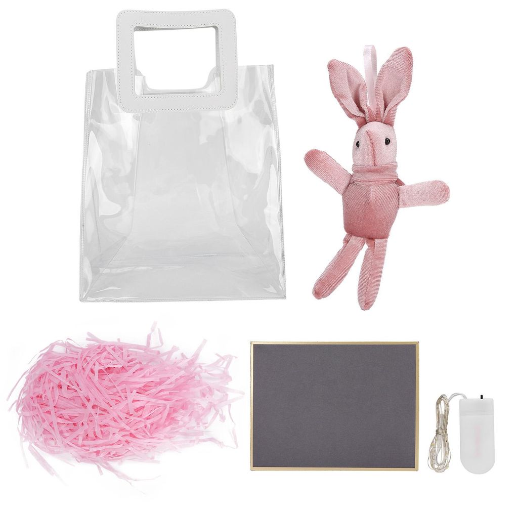 Transparente PVC-Geschenktasche mit Griff aus Kunstleder, Tragetasche, Verpackung, Handtaschenzubehör (L) Rosa
