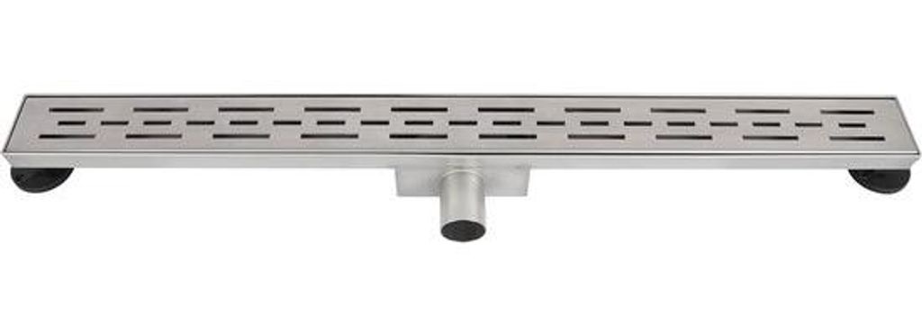 Duschrinne aus Edelstahl rechteckig 7x7x70cm mit Edelstahlrost und ausnehmbarem Siphon