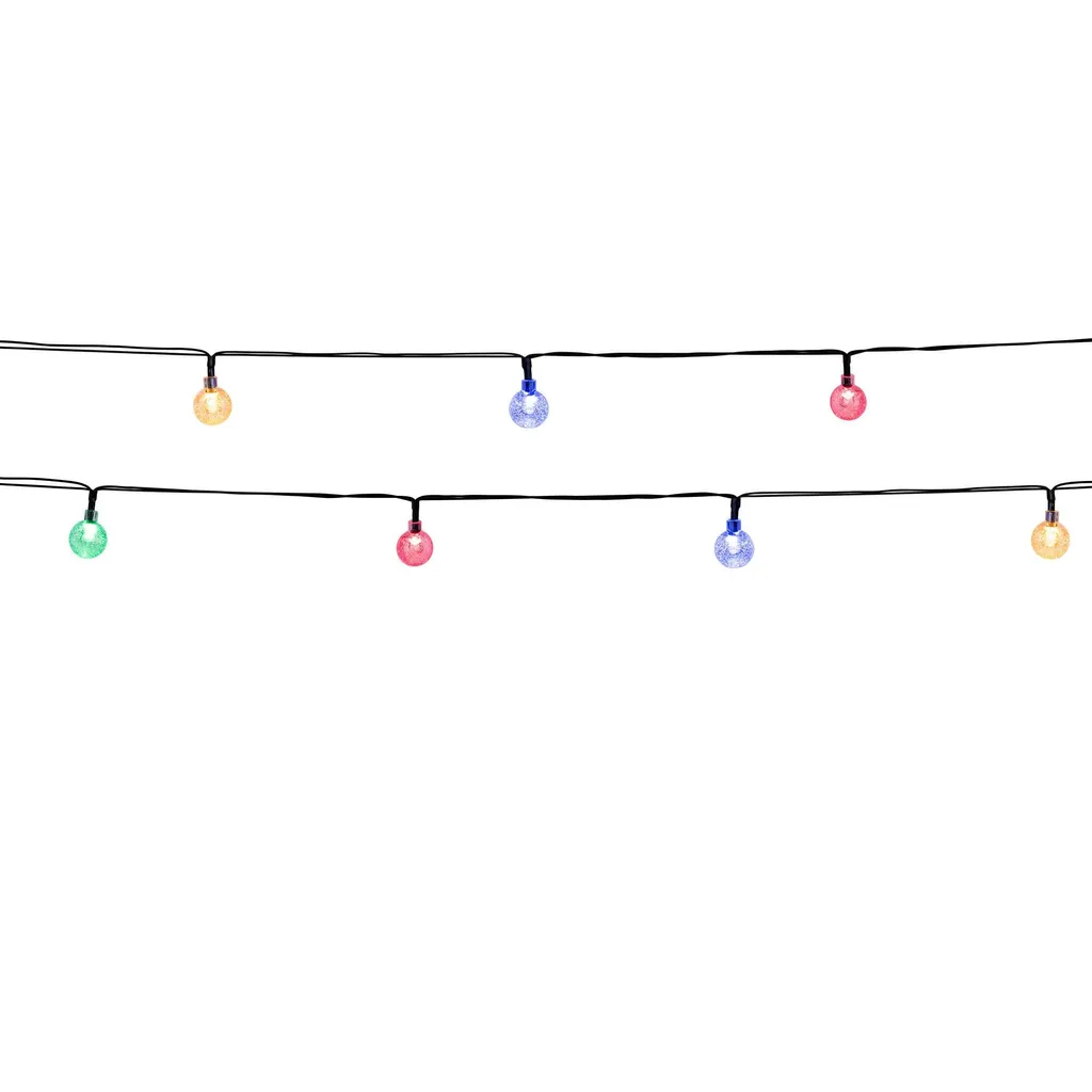 Guirlande Solaire FESTY COLOR 20 Globes LED Multicolore de 5.80m