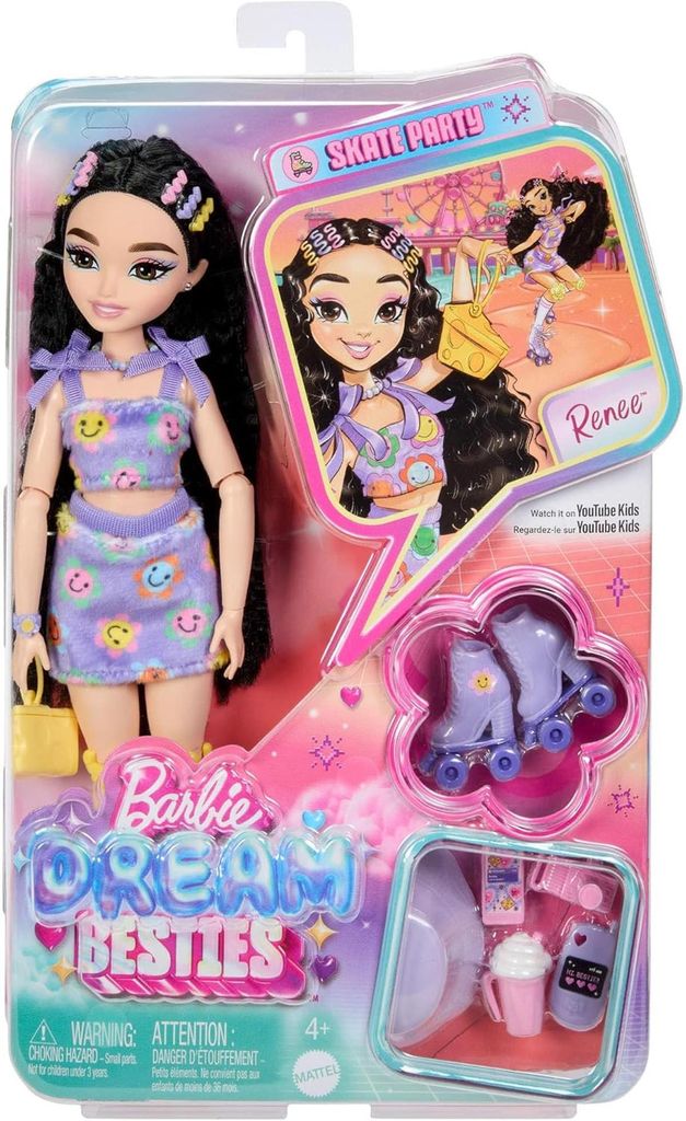 Barbie DreamBesties Renee sui pattini a rotelle JFX99 /4 Immagine del prodotto 