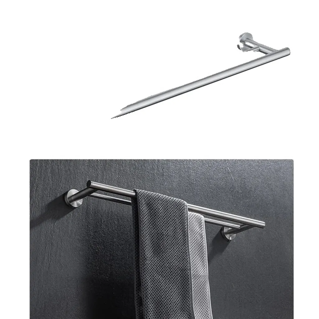 Set Ferramenta Bagno 002YW Acciaio Inox - Portasciugamani Moderno Parete