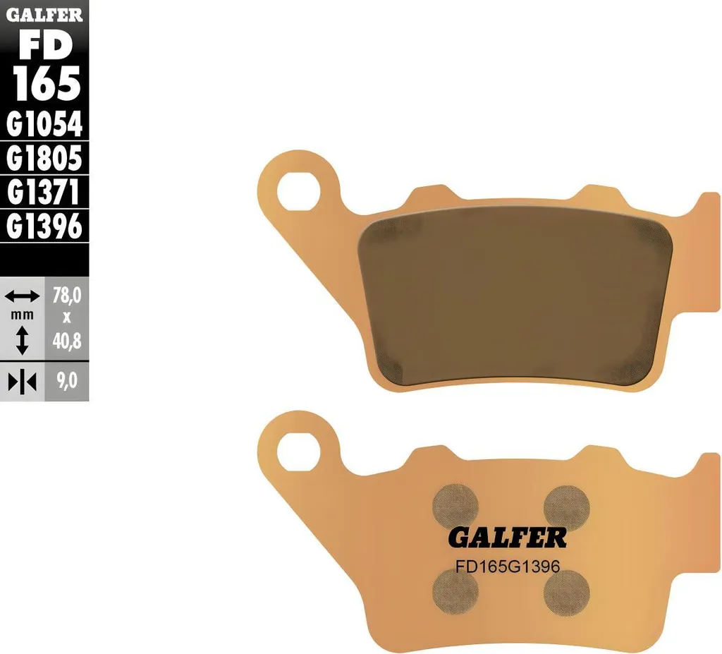 Plaquettes Galfer FD165G1396 en métal fritté pour Husaberg EF 400-600cc