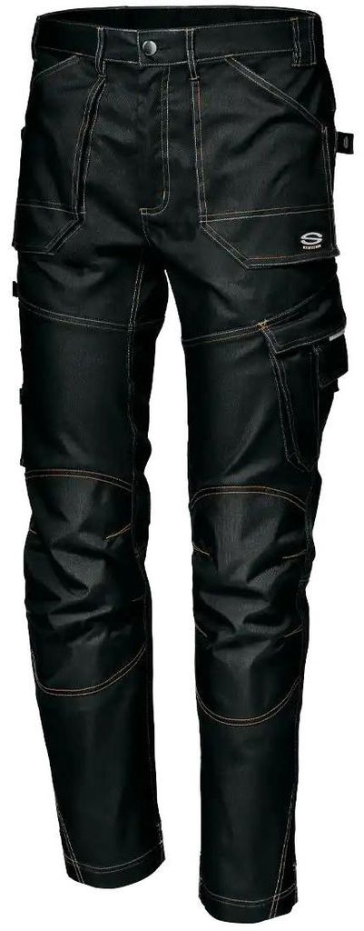 Sir Safety Gemini Herren Arbeitshose aus Stretch Canvas mit Cordura Knieverstärkung, 46, Schwarz