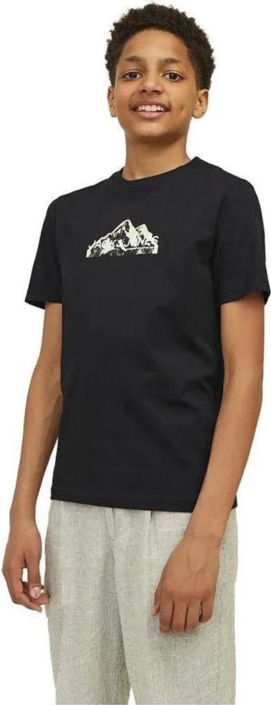 Jack & Jones Mountain Logo Kurzarm-t-shirt Schwarz 12 Years Produktbild 