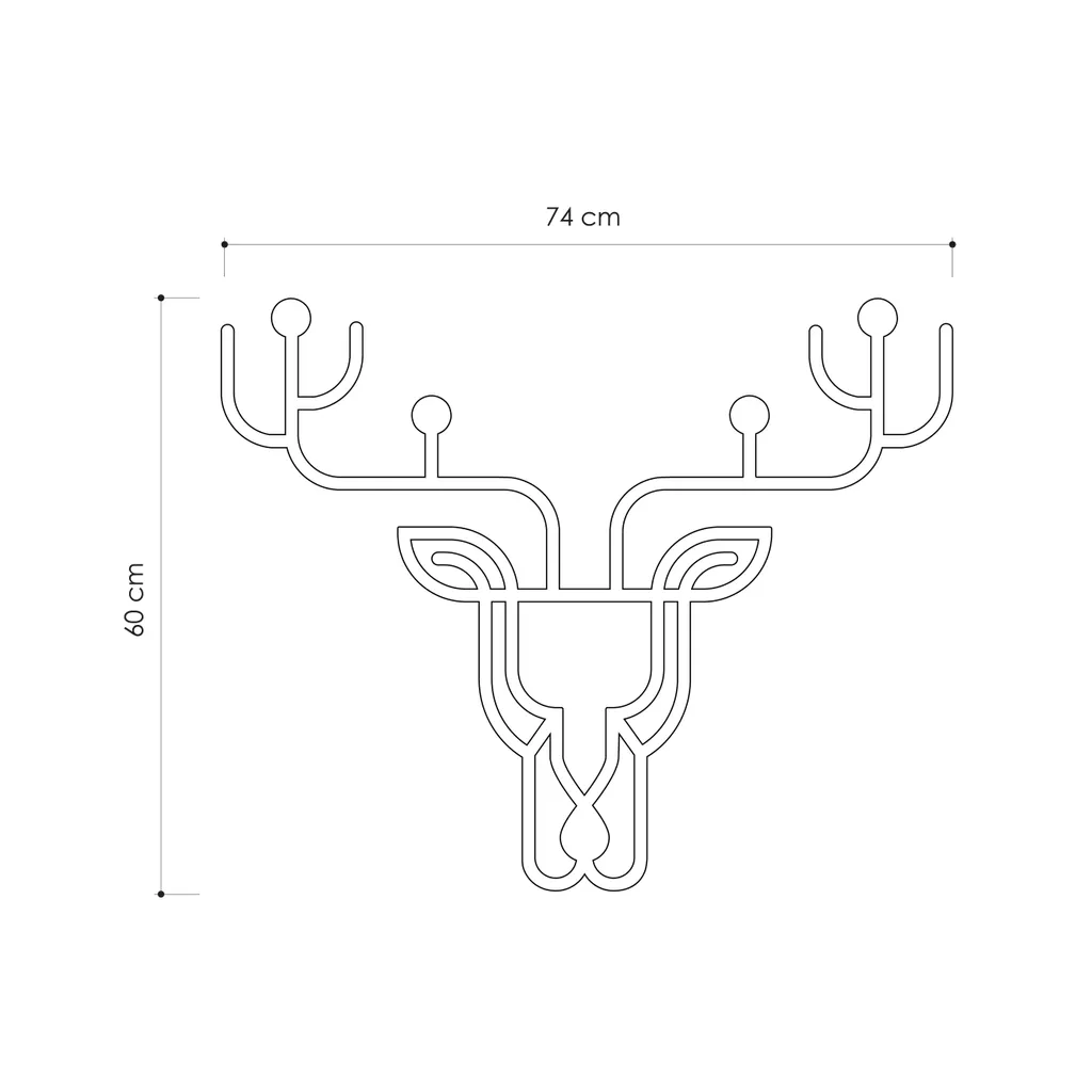 Suspension Décorative Cerf en Métal Noir - Décoration Murale Moderne - 3