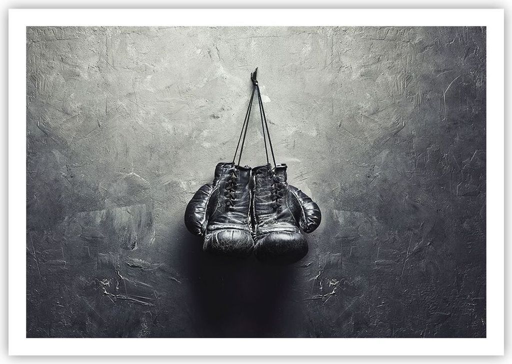 Poster - Poster ohne Rahmen - Box Handschuhe Symbol - 100x70 cm - Wand Bild - Wanddeko - Wandbilder - Kunstposter - Wandposter - Bilder - Kunstdruc...