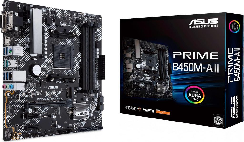 ASUS Prime B450M-A II Mainboard AM4 für AMD Ryzen mit M.2 und USB 3.2