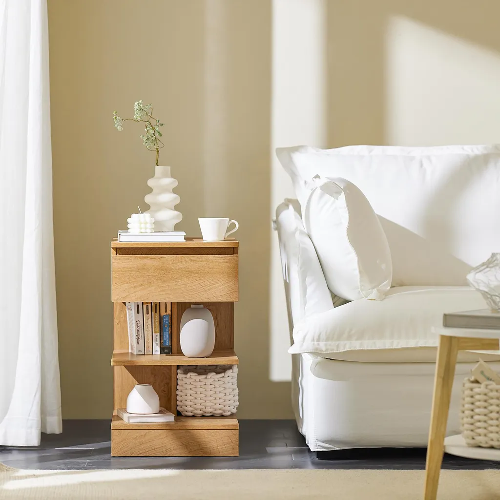 Table de chevet café pour chambre - Solution de rangement spacieuse - 3