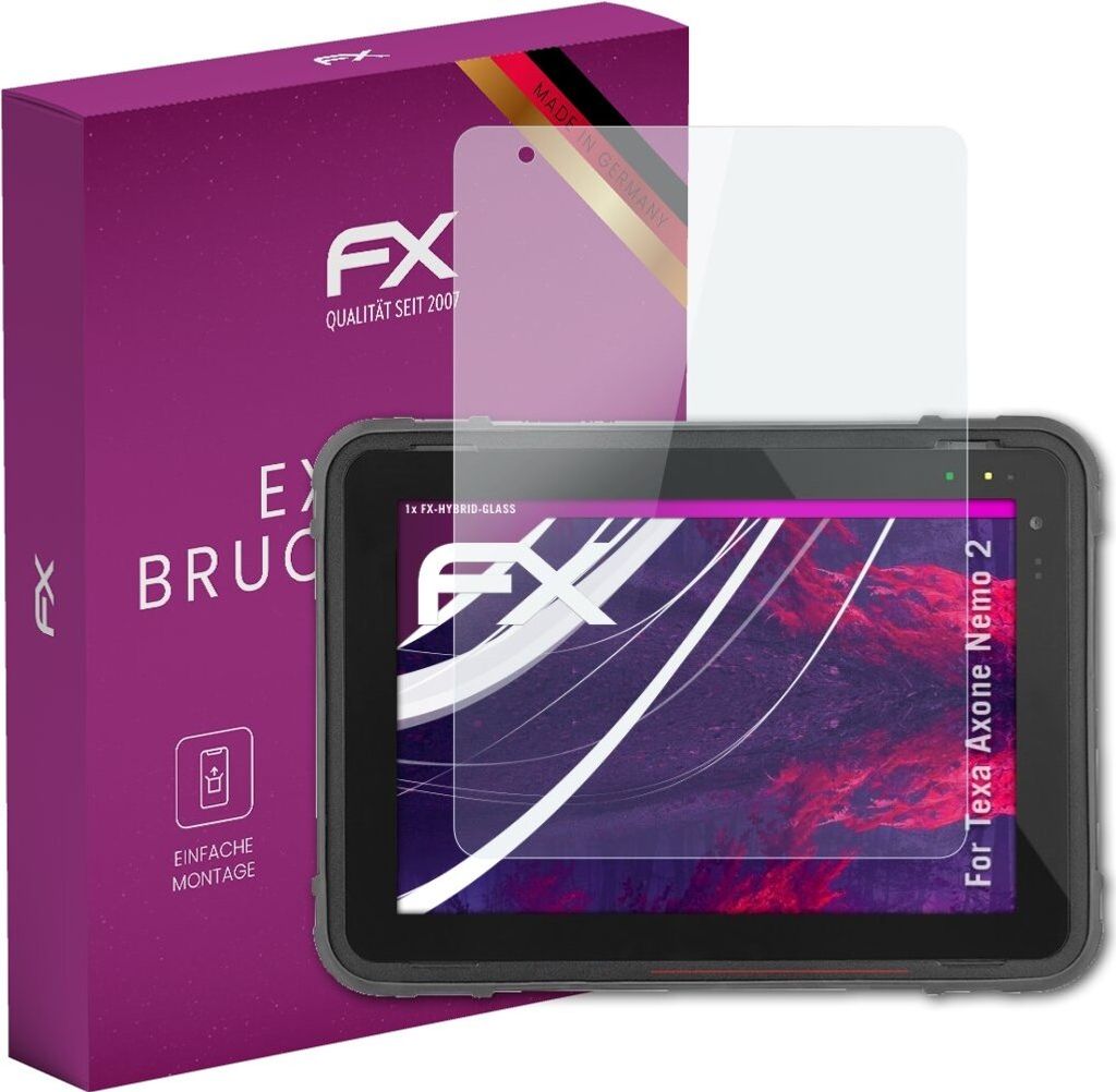 atFoliX FX-Hybrid-Glass Displayfolie kompatibel mit Texa Axone Nemo 2 Glasfolie