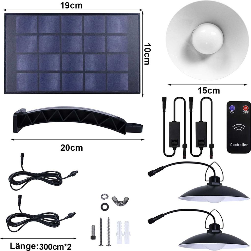 Außen Solarlampe Wasserdichte Garten Solar Pendelleuchte Produktbild 8