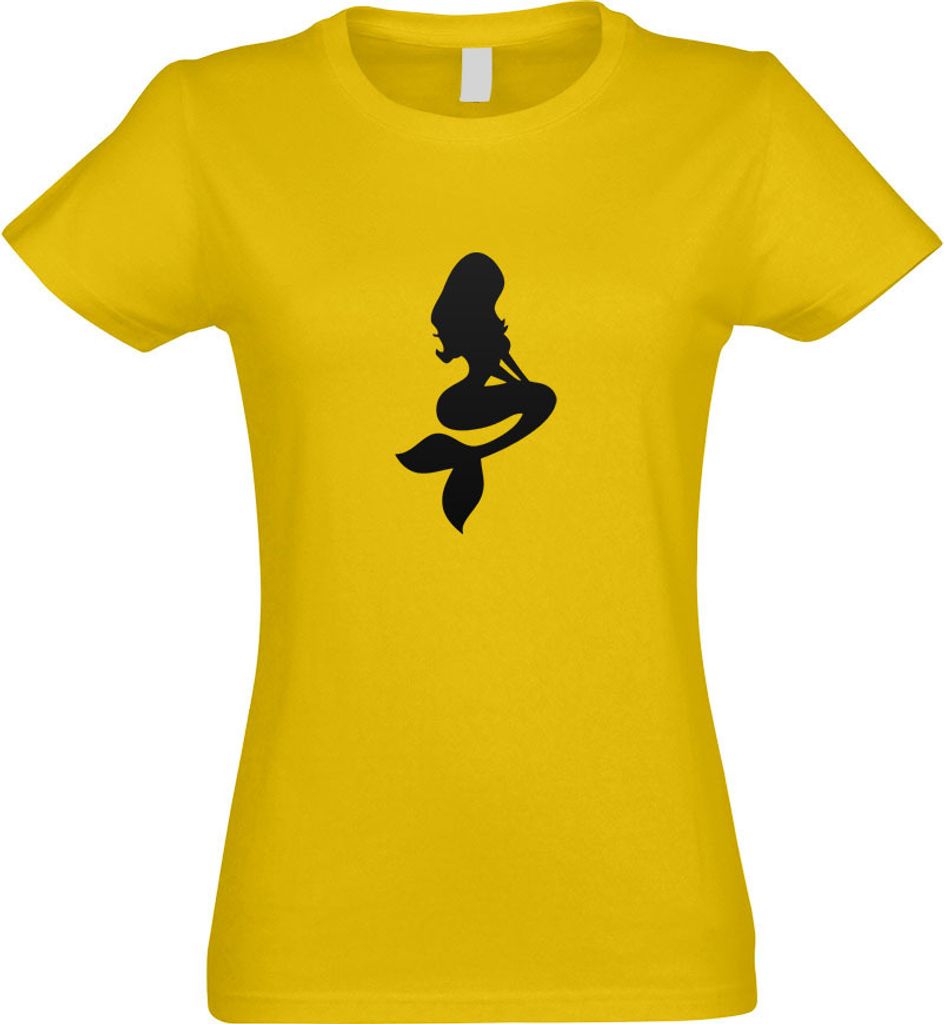 Kiwistar - T-Shirt tailliert - Damen - gelb - Meerjungfrau 2 - Seejungfrau - mit Motiv Bedruckt - Funshirt Design - Sport - Freizeit - Damen - M