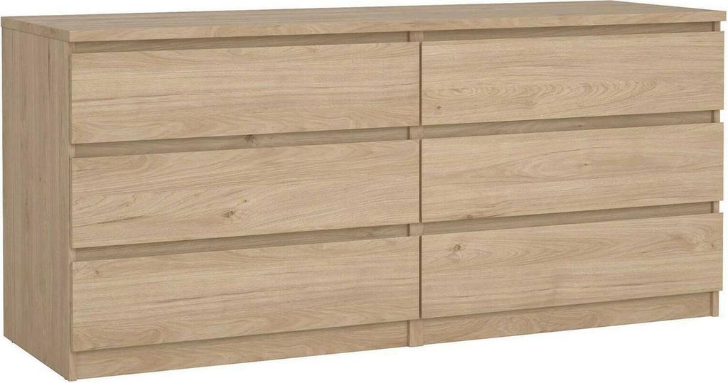 Kommode Joyce, Wohnzimmerbuffet, Wohnzimmer-Sideboard, Moderne Küchen-Speisekammer, 154x50 h68 cm, Eiche