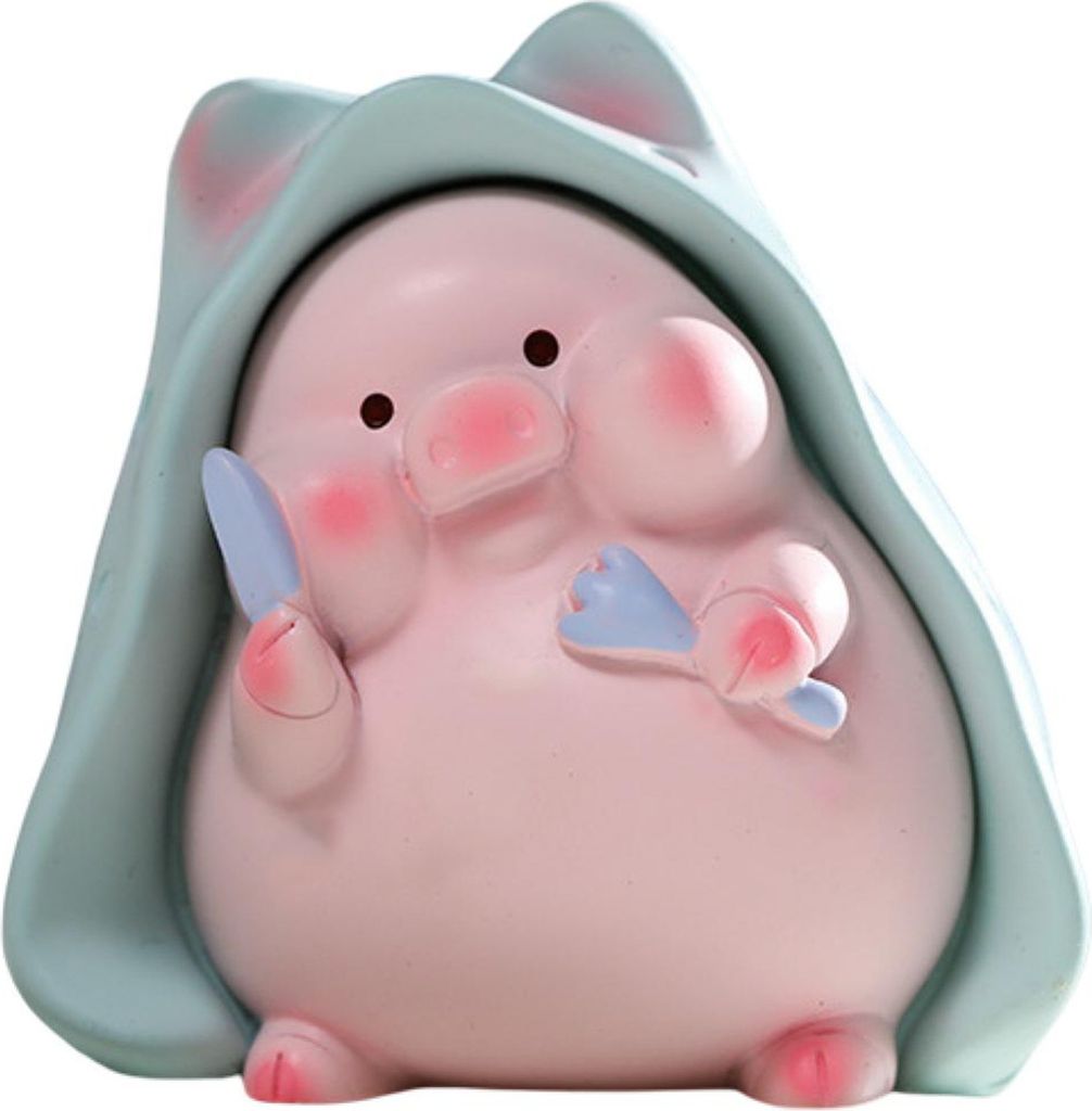 Schweineverzierung glatte Oberfläche Cartoon Form Lebendige Haltung nicht verblassende dekorative handgefertigte Decke Nerd Schwein kleiner Statue...