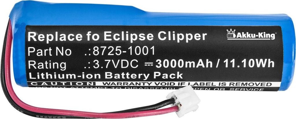 Akku kompatibel mit Wahl 8725-1001 - Li-Ion 3000mAh - für Eclipse Clipper 93151-101