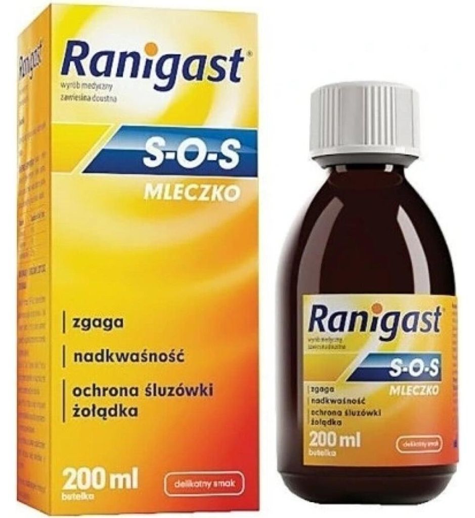 POLPHARMA Ranigast SOS Milch unterstützend Sodbrennen Produktbild 