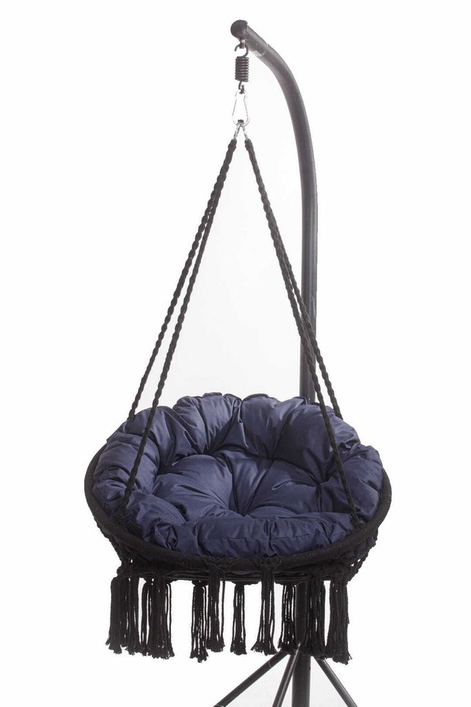 Gartenkissen für hängesessel Hängekorb kissen Runde 90x90 cm | kissen kissen polyrattan hängesessel outdoor Hängesessel kissen Dunkelblau