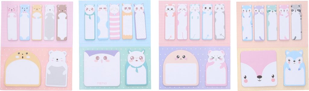 Selbstklebender Notizblock 12 x 15 cm Tiere