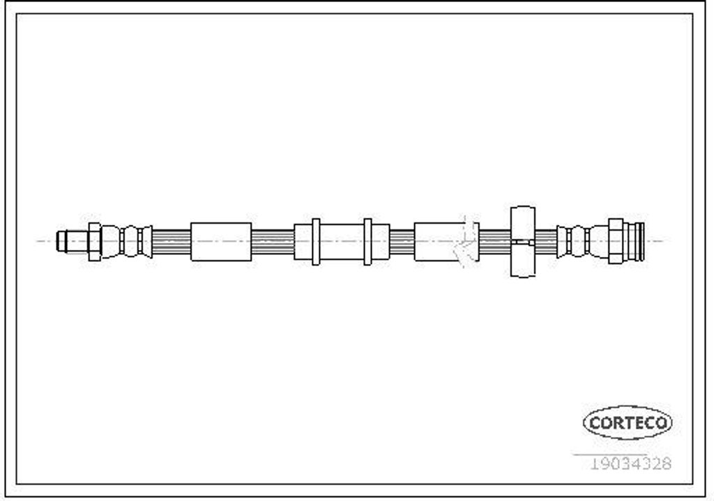 CORTECO 19034328 Bremsschlauch Vorne für FIAT Idea (350) für LANCIA MUSA (350)