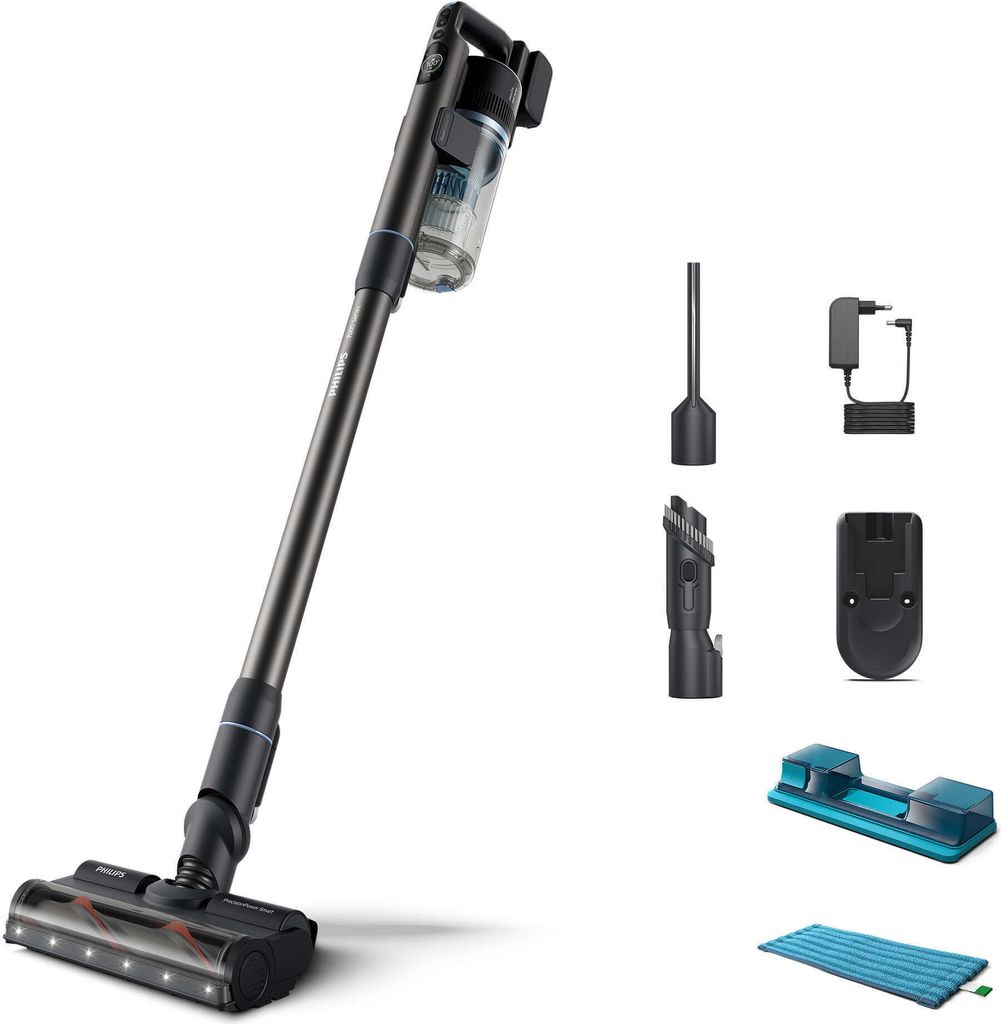 Philips Wireless Cordless Vacuum Cleaner Aqua 7000 Series, Digital Motor, PowerCyclone 12, with LED Lights, Clip-on Aqua Module, Up to 80 Minutes R...