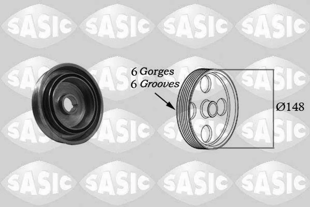 Poulie de vilebrequin haute résistance SASIC 2150021 pour moteurs HDi