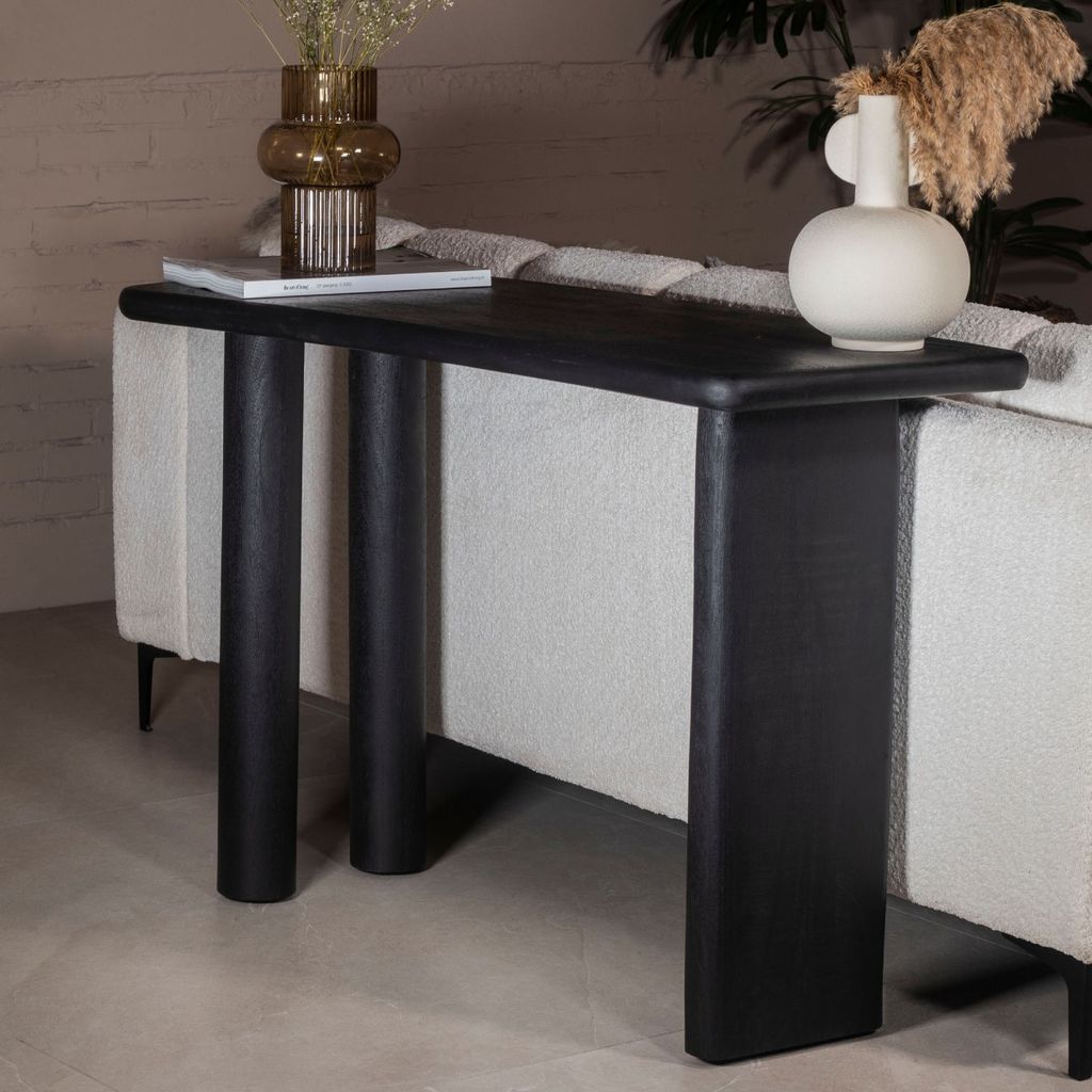 Konsolentisch Schwarz - Mangoholz - 113cm - Beistelltisch Rumi - Giga Meubel