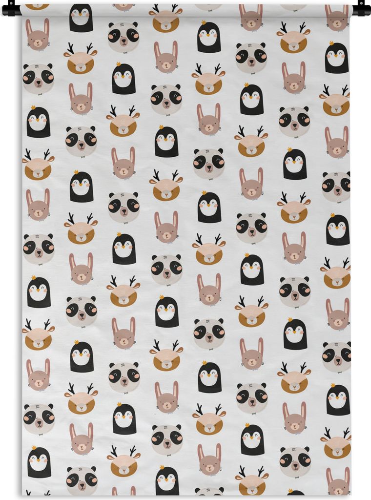 MuchoWow Wandteppich Wandbehang Tiere - Pastell - Muster 60x90 cm Tapisserie Dekoration Wandtuch - Foto-Teppich - Abwaschbar