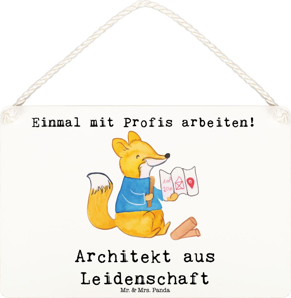 Mr. & Mrs. Panda wandhänger Architekt Leidenschaft DIN A6 - Weiß - Geschenk, Beruf, Schild, holzbild, Spruch, Innenarchitekt, Studium, Baumeister...