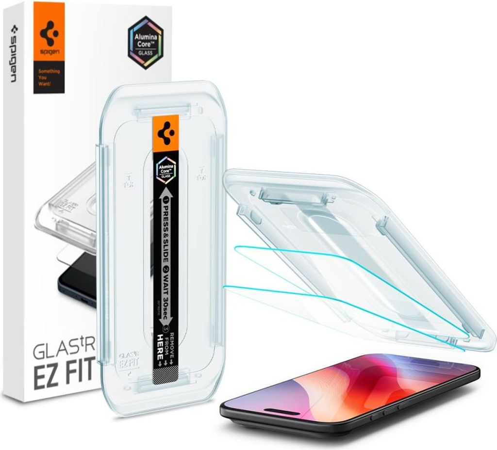 Spigen Glas.tR EZ Fit, Apple, iPhone Air, Odporny na kurz, Zdjęcie produktu 