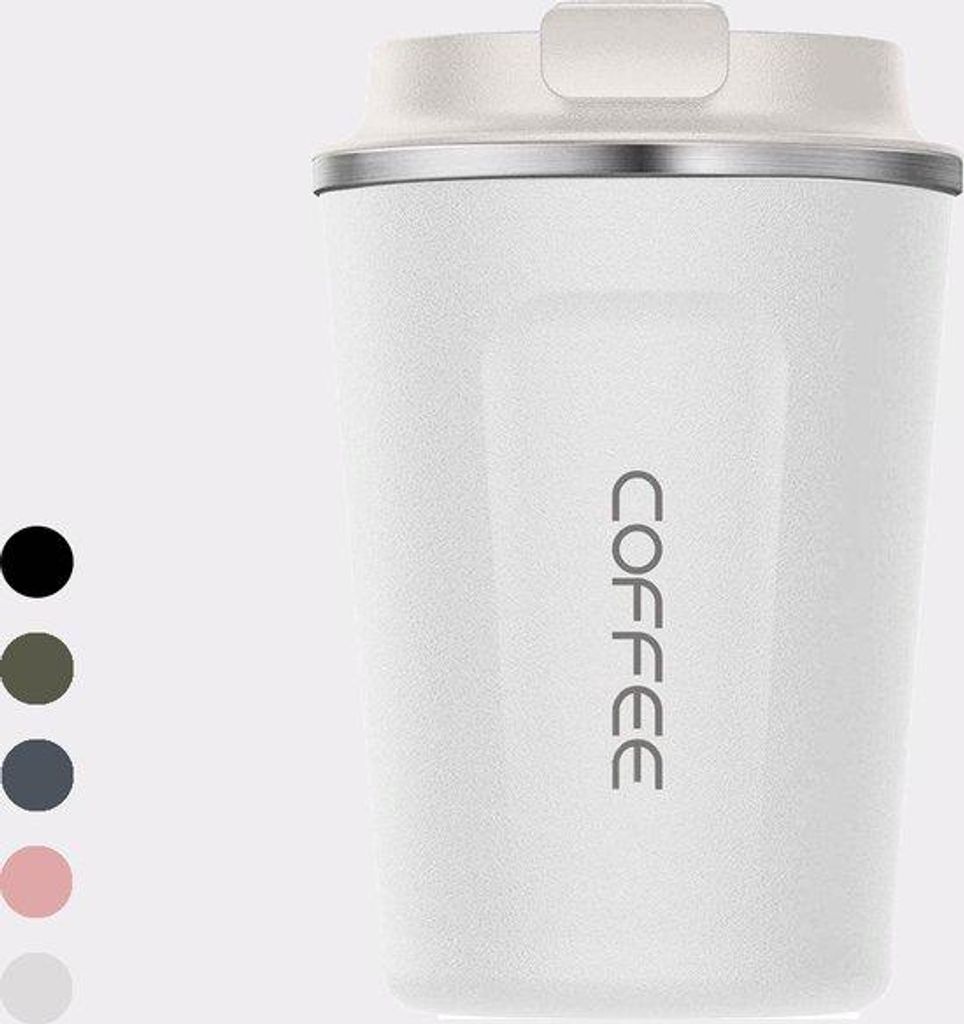 Thermosbecher 380ml Weiß für unterwegs